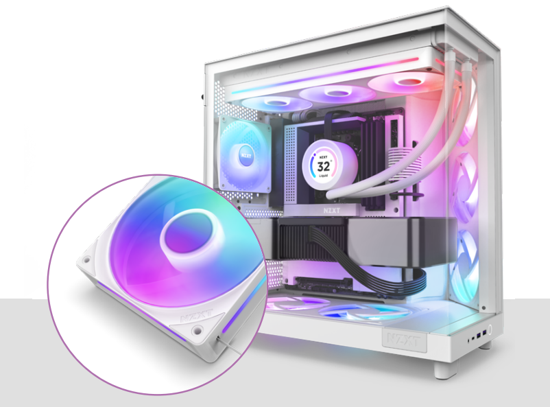 NZXT F SERIES RGB CORE 420MM WHITE SINGLE-FRAME RBG FAN UNIT